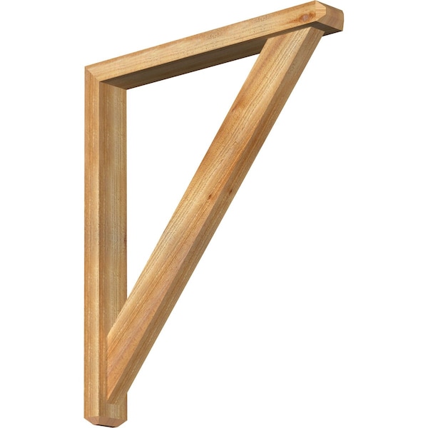 Ekena Millwork Traditional Craftsman Rough Sawn Bracket w/ Offset Brace, Western Red Cedar, 4"W x 30"D x 36"H BKT0402X30X36TRA04RWR - main